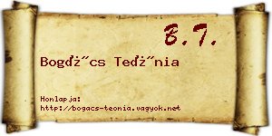 Bogács Teónia névjegykártya